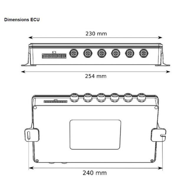 ProViu® ASL360 Camera System ECU Dimensions