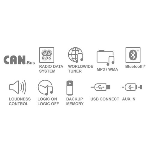 CAN Radio/USB MP3/WMA Bluetooth® Radio Icon