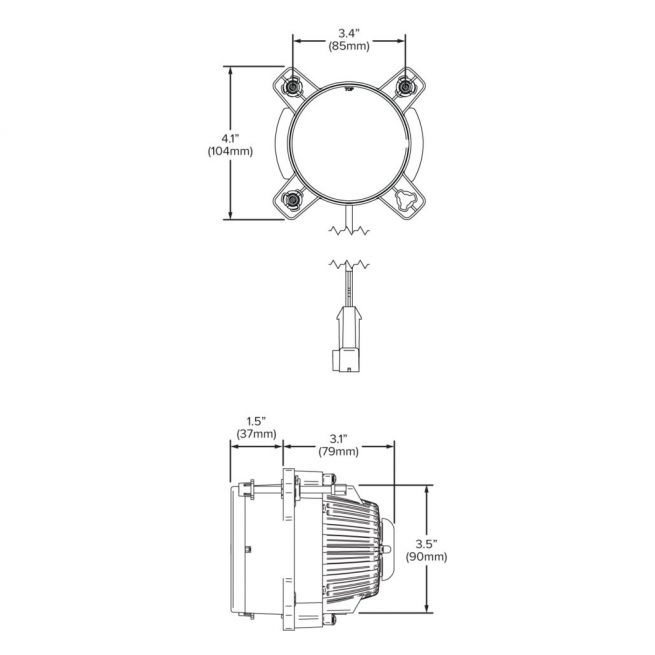 90MM Low Beam LED Compact Headlight Module Schematic