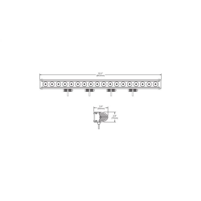 33" Single Row Light Bar Schematic