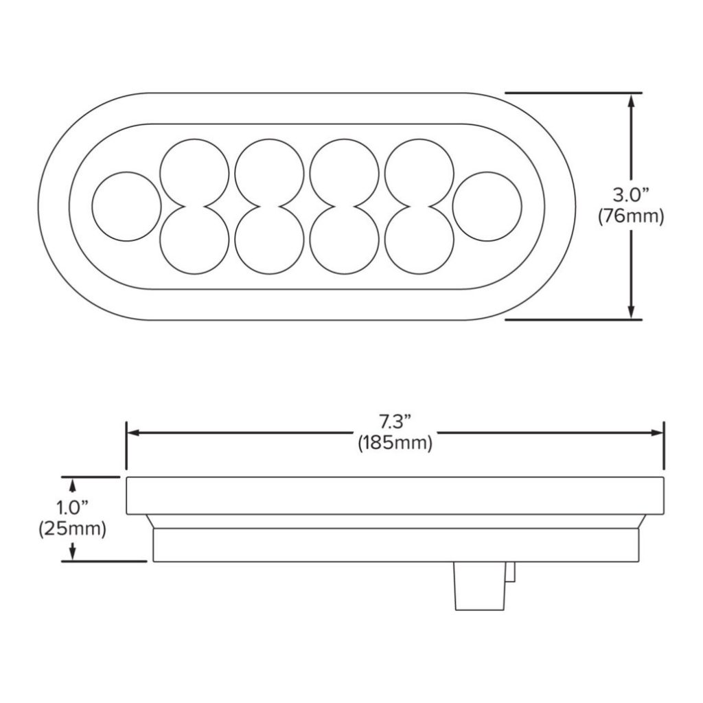 Hamsar LED Tail / Reverse Light White Oval