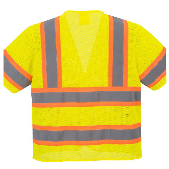 Yellow Augusta Sleeved Hi-Vis Vest - Back