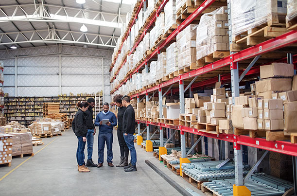 Meeting in Distribution Warehouse