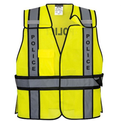 Bright Yellow and Black Police Public Safety Vest